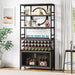 Wine Rack, 75" Wine Organizer Liquor Cabinet with Glasses Holder Tribesigns
