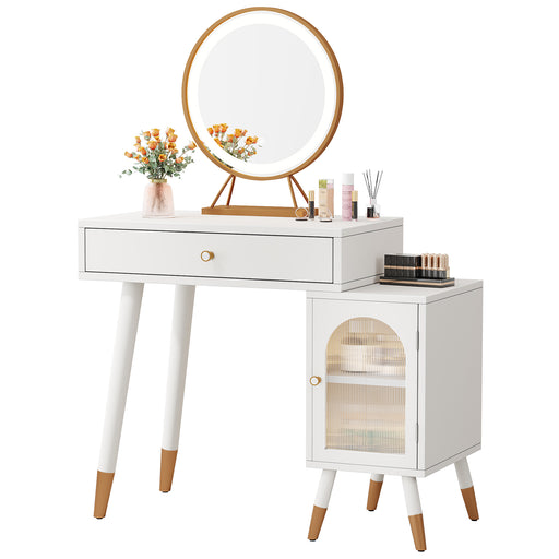 Makeup Vanity, Dressing Table with Drawer and Storage Cabinet Tribesigns