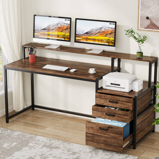 Tribesigns Computer Desk with 5 Drawers, Home Office Desks with