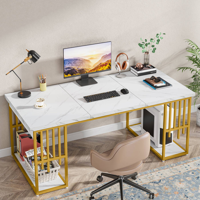 70.9" Executive Desk, Modern Computer Desk with Storage Tribesigns