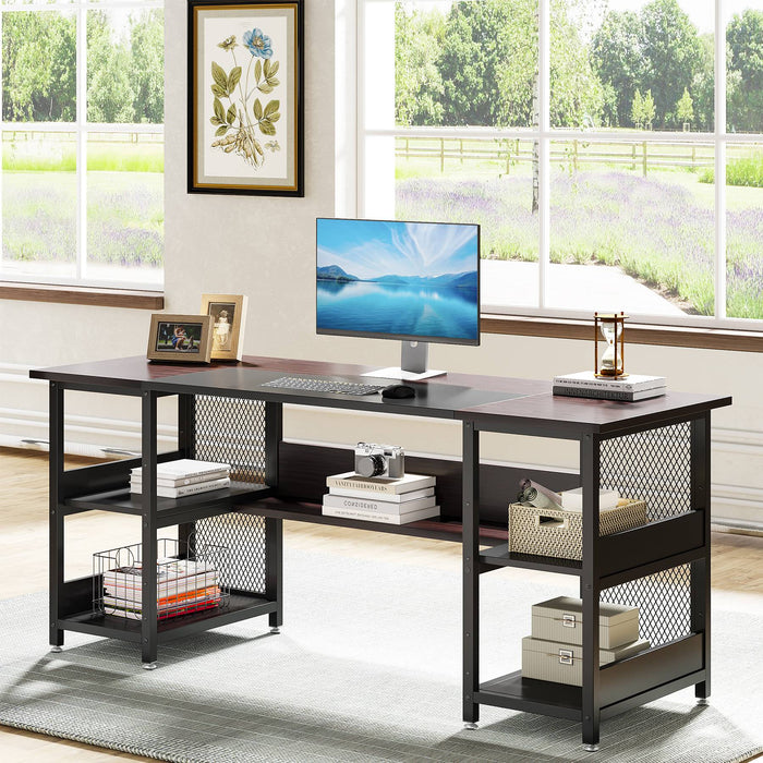 Tribesigns Executive Desk, 63" Large Office Desk with Open Storage Shelves Tribesigns
