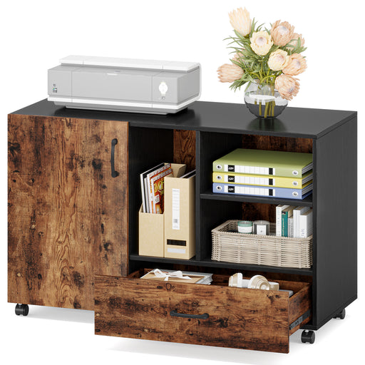 File Cabinet, Mobile Drawer Cabinet with Storage Shelves Tribesigns