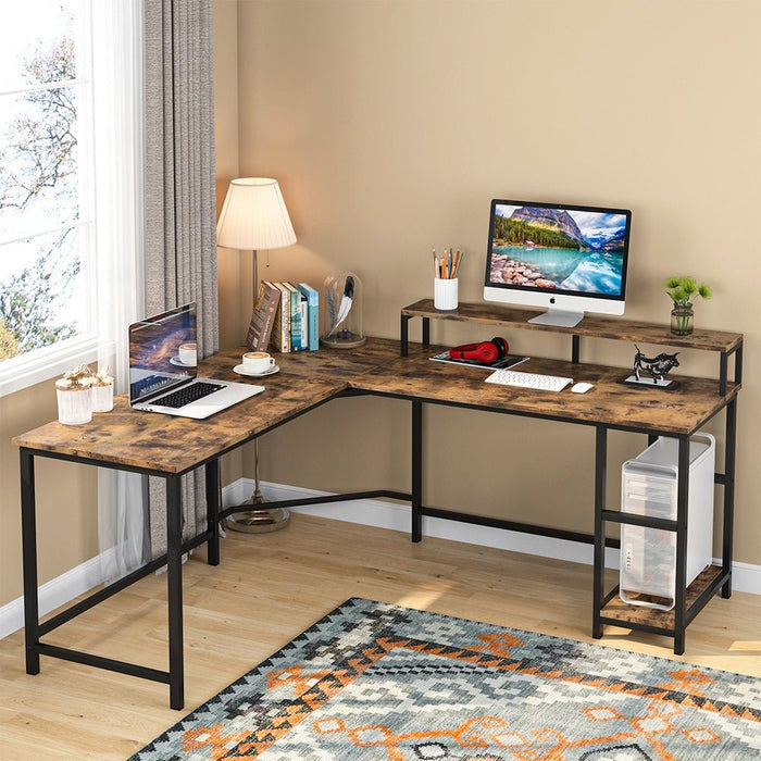 Tribesigns L-Shaped Desk, Corner Computer Desk with Monitor Stand Tribesigns