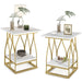 End Table, 2-Tier Square Side Table, Faux Marble Coffee Table Tribesigns
