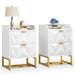 Tribesigns Nightstand, White Side End Table, Bedside Table with Double Drawers