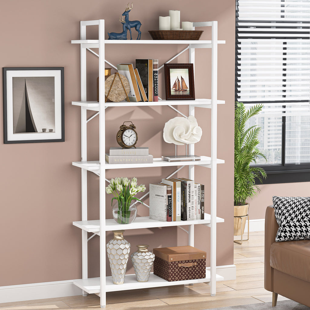 NEW 24x12x63 Inches Tall 5 Tier Bookshelf Display Shelf Organizer