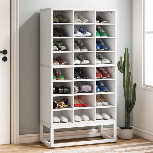 Freestanding Shoe Cabinet, 8-Tier Shoe Storage Rack with 24 Cubbies