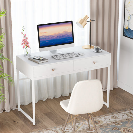Tribesigns 47" Computer Desk, Modern Writing Desk with 2 Drawers Tribesigns