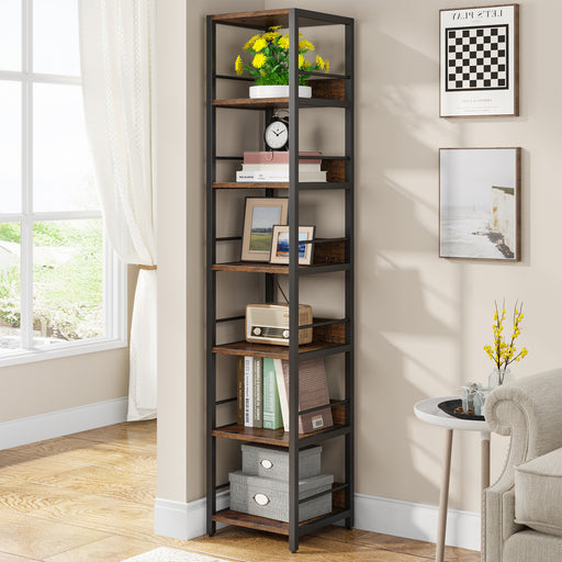 7-Tier Corner Bookshelf Corner Bookcase Storage Display Rack
