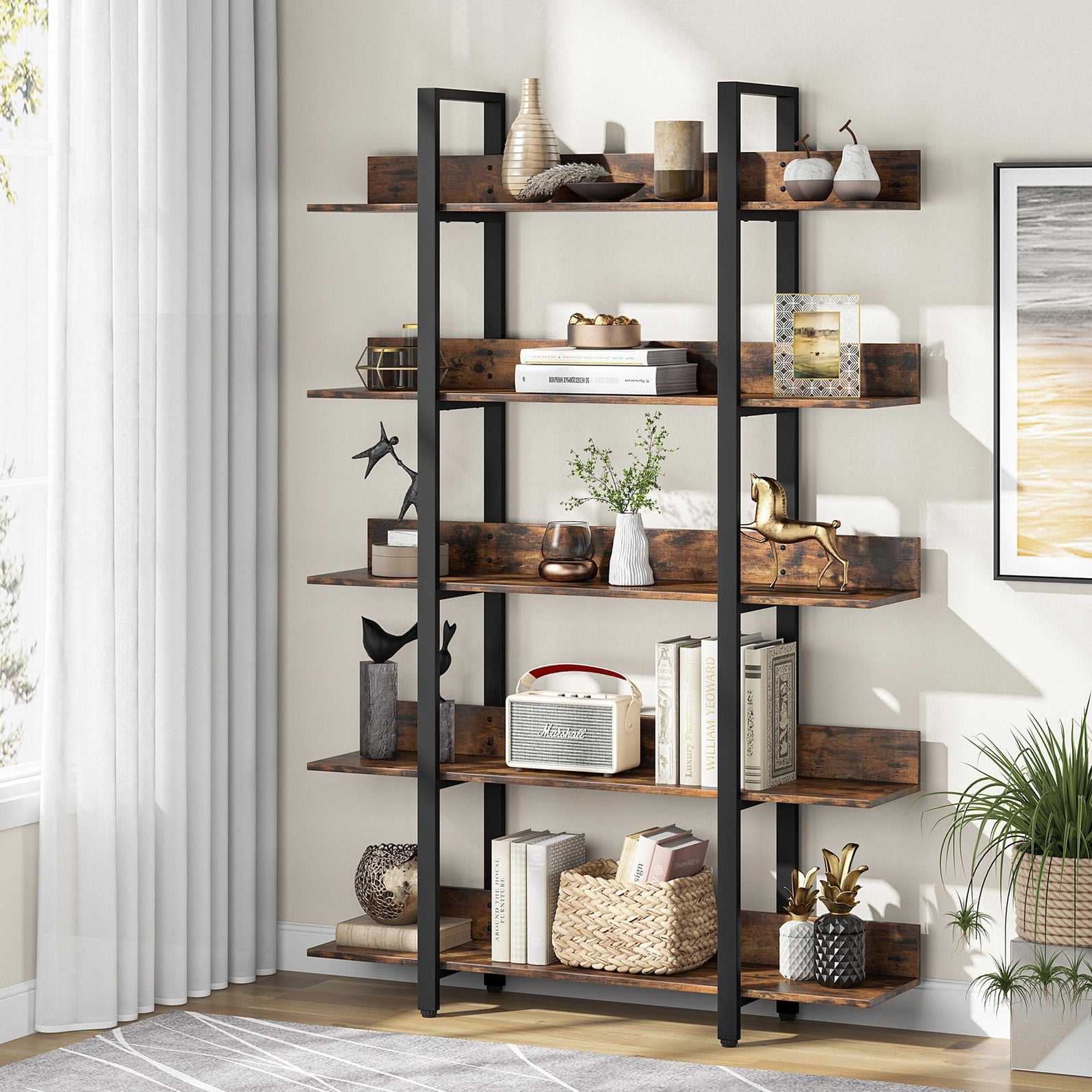 Tribesigns Bookshelf, Freestanding 5-Shelf Storage Etagere Bookcase