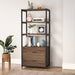 2-Drawer Bookshelf Etagere Bookcase with Open Shelves Tribesigns
