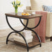 2-Tier End Table, Rectangular Side Table with Stylish Metal Frame Tribesigns