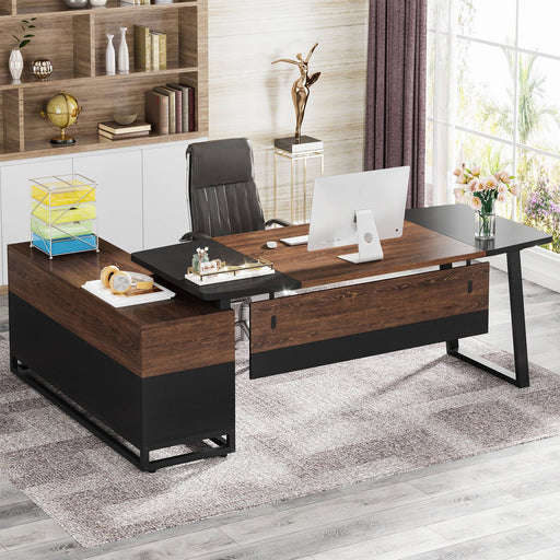 Tribesigns L-Shaped Desk, 67" Executive Desk with 55" Lateral File Cabinet Tribesigns