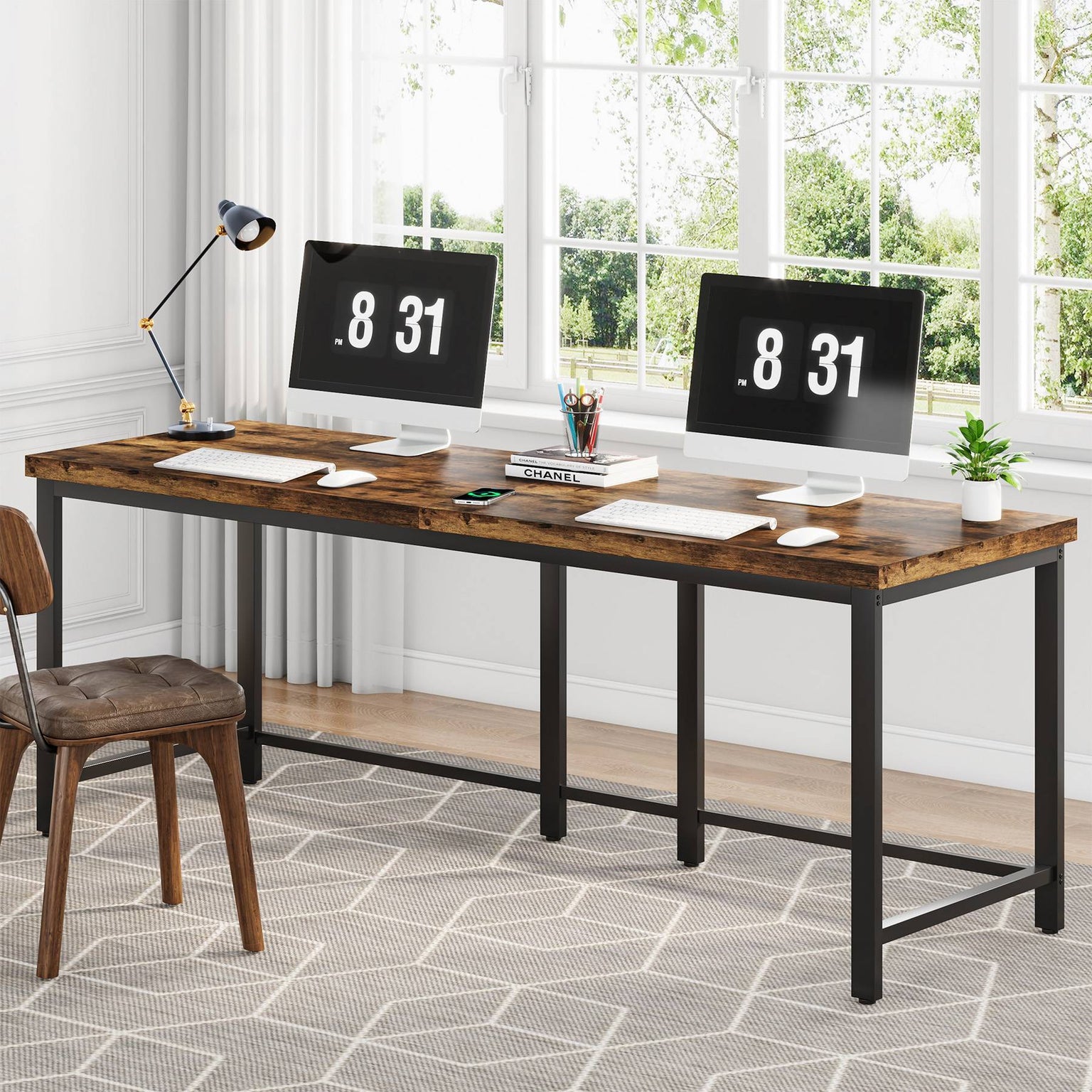 2 Person Desk | Double Desk Home Office - Tribesigns