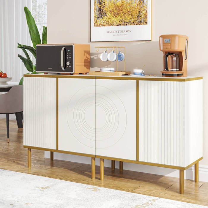 Sideboard Buffet, Mid-Century Accent Cabinet with Adjustable Shelf Tribesigns