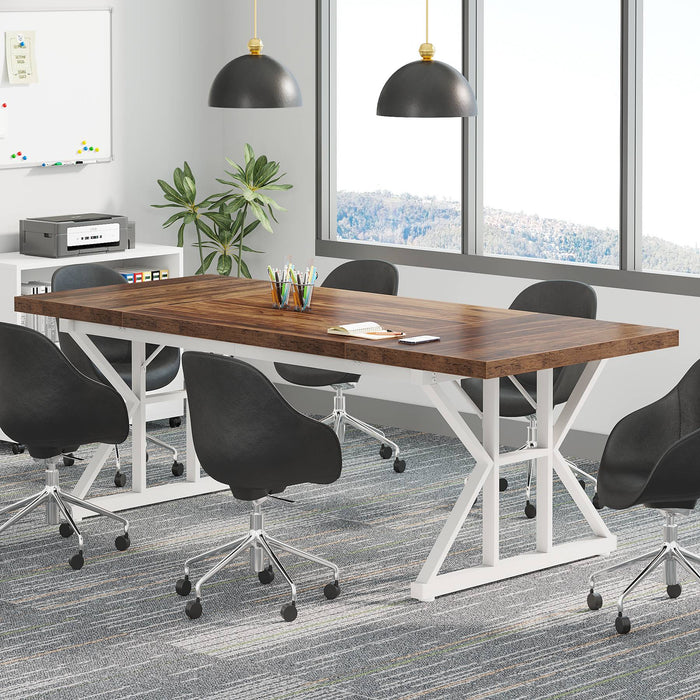 Tribesigns Conference Table, 6FT Rectangle Meeting Room Table Executive Desk Tribesigns