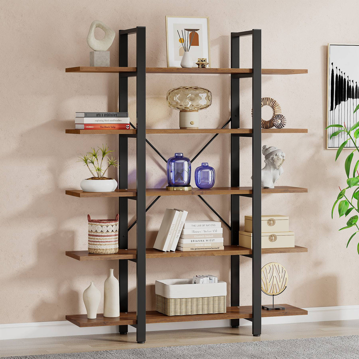 Tribesigns 5-Tier Bookshelf Open Etagere Bookcase