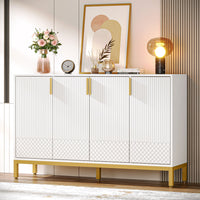Sideboard Buffet, 59" Luxury Buffet Storage Cabinet with 4 Doors Tribesigns