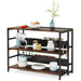 Kitchen Island, Industrial Baker's Rack Table with 5 Storage Shelves Tribesigns