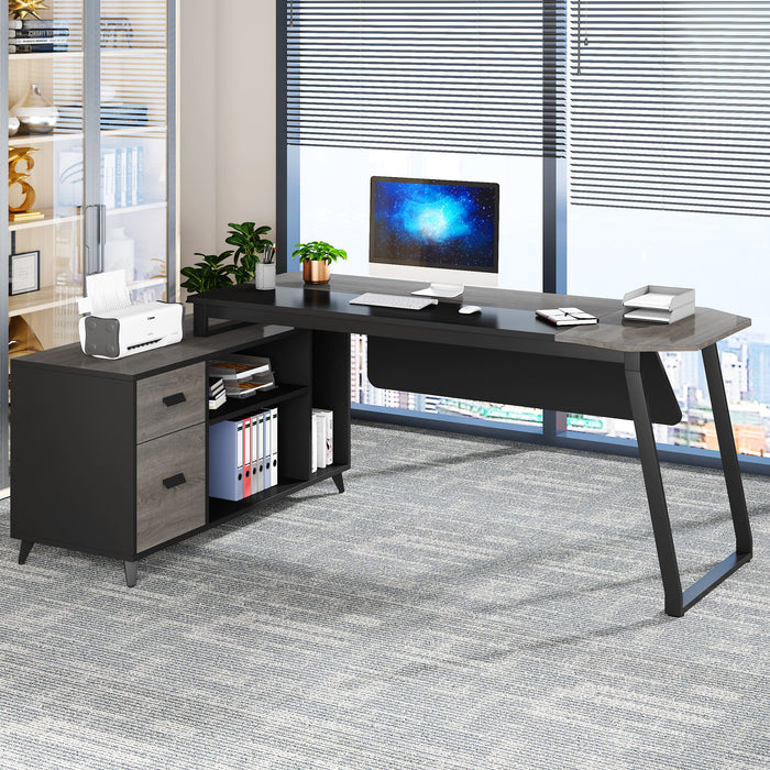 Tribesigns L-Shaped Desk, 70.8 Inch Executive Desk with 47.2 Inch File Cabinet Tribesigns