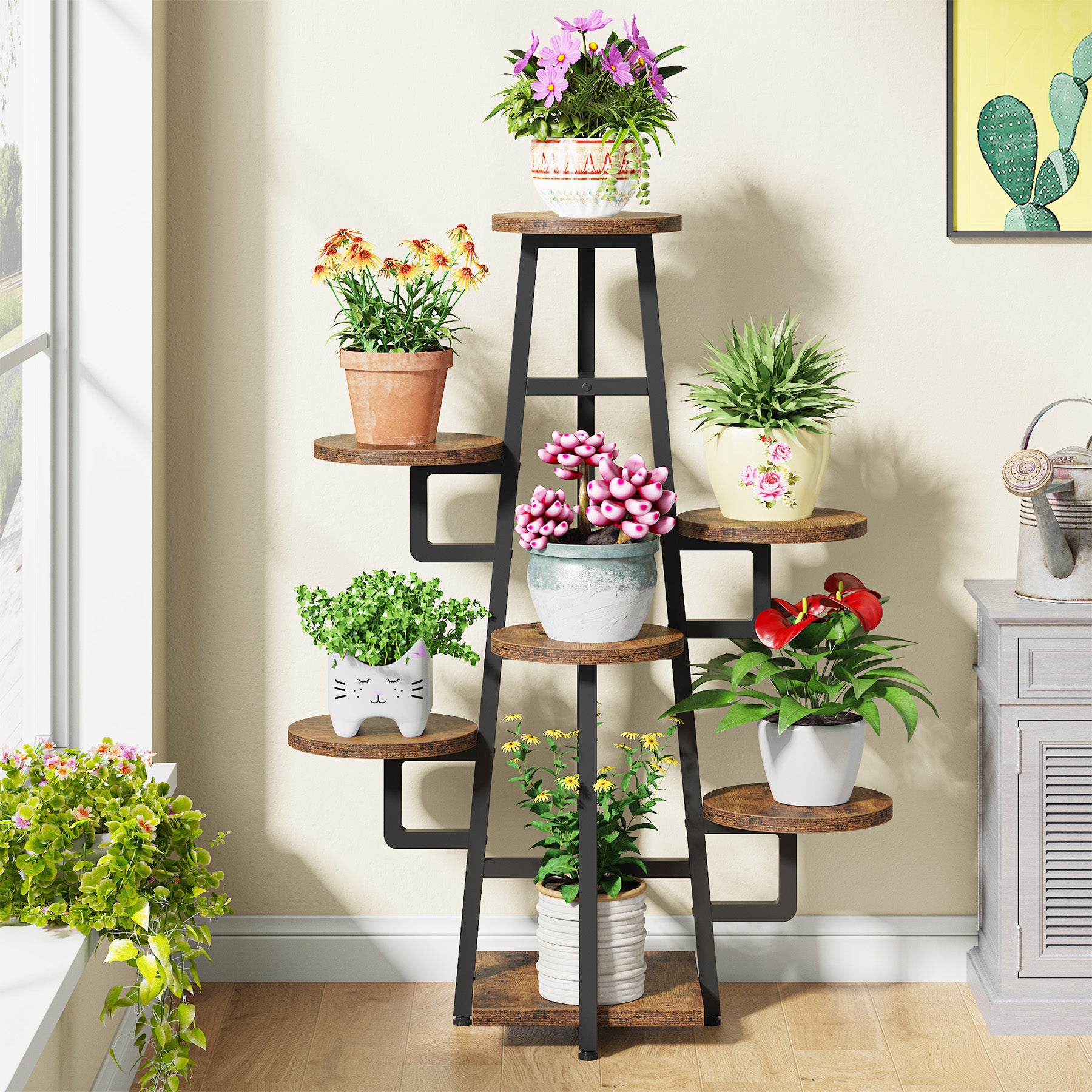 pot plant stand with wheels Tribesigns Plant Stand, 7 Tier Plant Pots Holder Rack Flower Shelf-Tribesigns