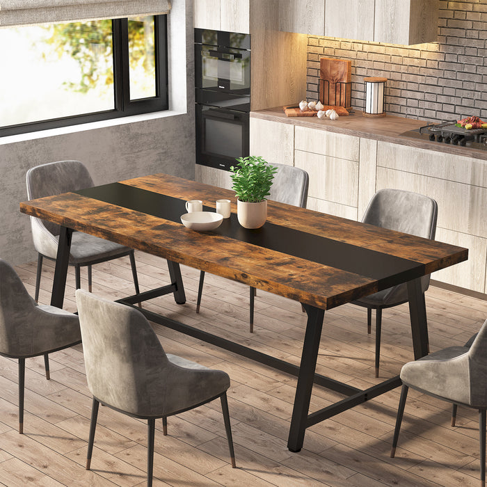 Dining Table for 8 People, 70.87" Rectangular Wood Kitchen Table Tribesigns