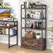 File Cabinet, Freestanding Filing Cabinet with Drawer & Open Shelves Tribesigns