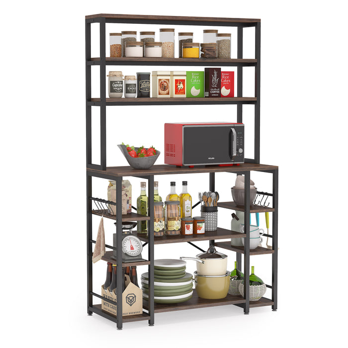 Kitchen Baker's Rack, 6-Tier Utility Kitchen Storage Shelf with Hutch Tribesigns