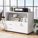 3-Drawer File Cabinet, Mobile Lateral Filing Cabinet with Lock & Open Shelves Tribesigns