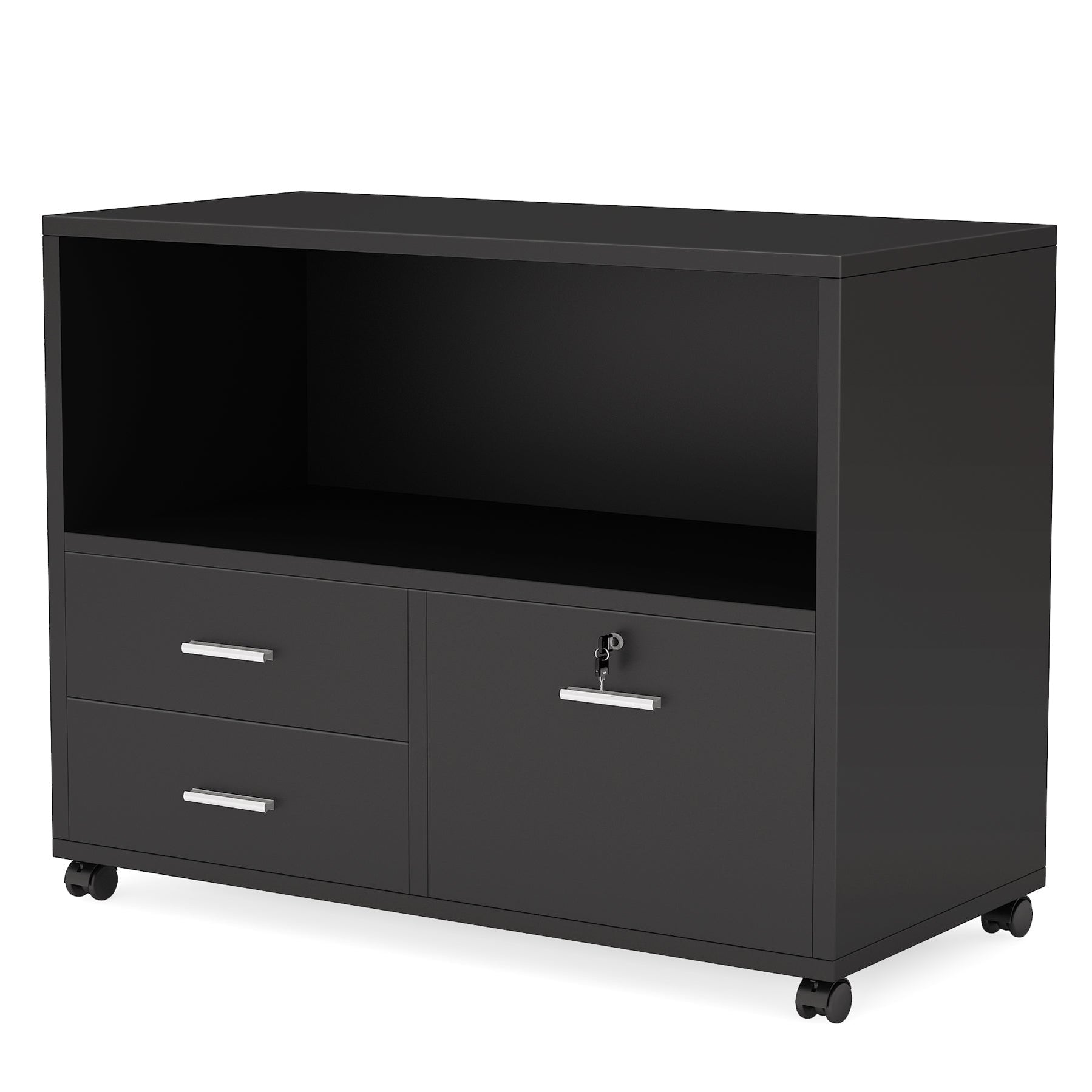 Tribesigns File Cabinet, 3 Drawer Filing Cabinet with Lock & Wheels