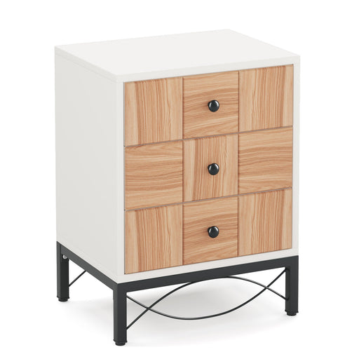 3-Drawer Nightstand, Modern Bedside Table for Bedroom Tribesigns