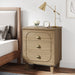 3-Drawer Nightstand, Wood Bed Side Table with Solid Wood Legs Tribesigns