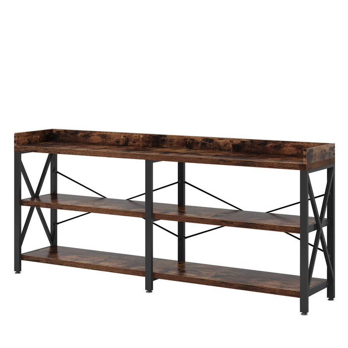 3-Tier Console Table, 70.9" Sofa Table Behind Couch with Storage Shelves Tribesigns