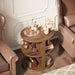 3-Tier Half-Round End Table, Semi-circular Side Table for Living Room Tribesigns