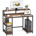 Tribesigns Computer Desk, Industrial Writing Desk with Storage Shelves Tribesigns