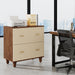 31.5" Lateral File Cabinet with Saddle Leather Drawers Tribesigns
