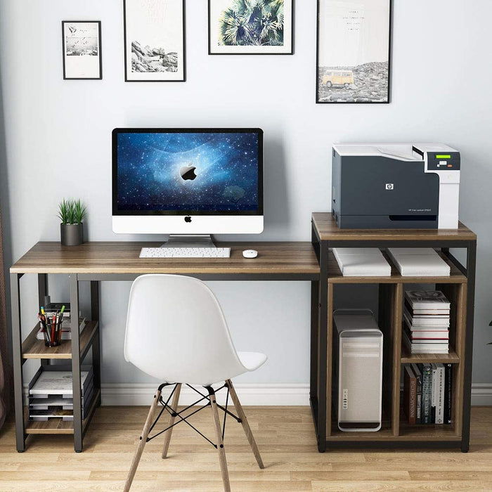 Tribesigns Computer Desk, Home Office Desk with Storage Shelf & Cabinet Tribesigns
