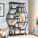Tribesigns Bookshelf, 11-Tier Staggered Bookcase Display Rack Tribesigns