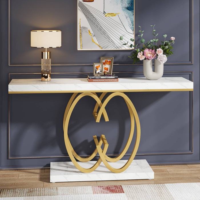 55" Narrow Console Table, Modern Sofa Accent Table for Hallway Tribesigns