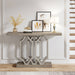 Farmhouse Console Table, 55" Foyer Sofa Table with Geometric Metal Legs Tribesigns