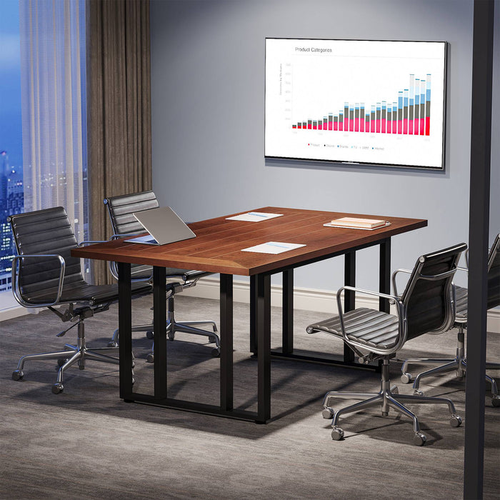 Tribesigns Conference Table, 55" Computer Executive Desk with Solid Wood Veneer Tribesigns