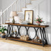 2-Tier Console Table, 70.9" Industrial Sofa Table Behind Couch with Shelves Tribesigns