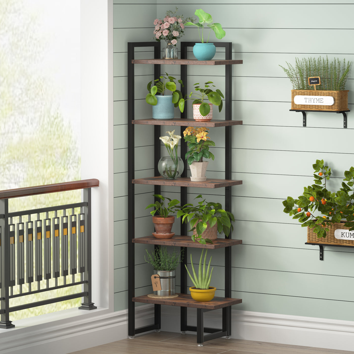 Tribesigns Corner Shelf, 5 Tier Corner Storage Rack Display Shelf