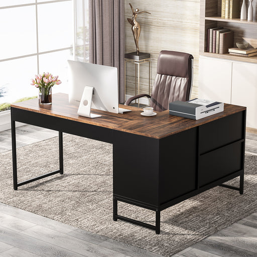 Tribesigns L-Shaped Desk, 60" Corner Computer Desk with File Cabinet Tribesigns