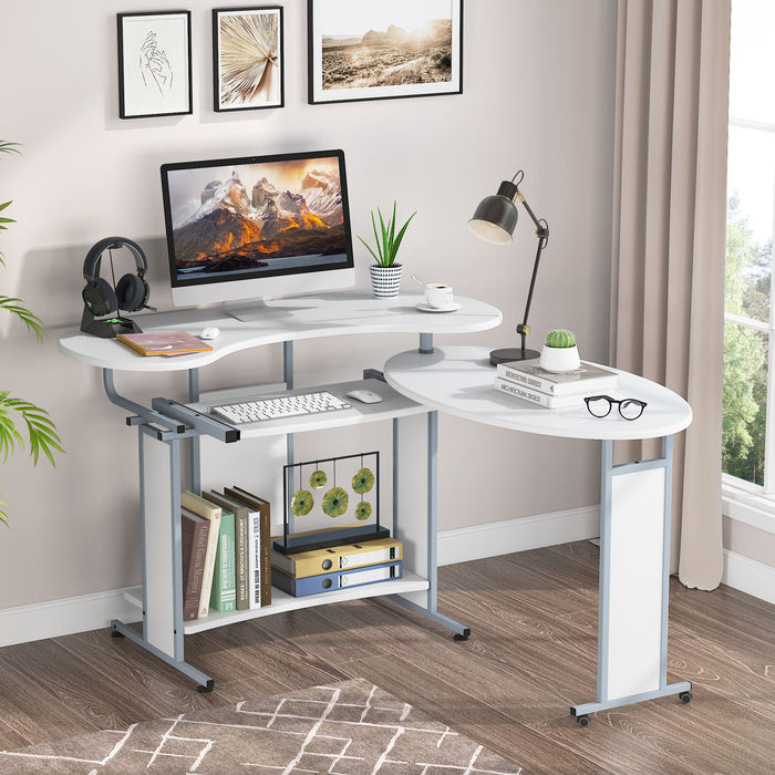 Tribesigns Rotating Corner Computer Desk, L-Shaped Studying Writing Table Tribesigns