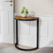 End Table, Half Round Narrow Side Table with Metal Frame Tribesigns