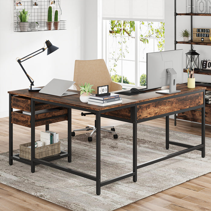 Tribesigns Lift Top L-Shaped Desk, Computer Corner Desks with Drawers Tribesigns