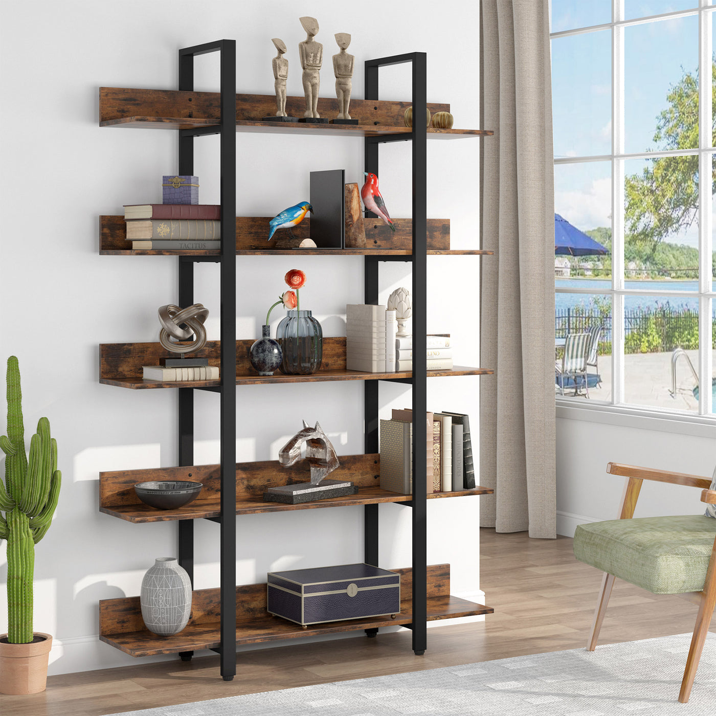 Tribesigns Bookshelf, Freestanding 5-Shelf Storage Etagere Bookcase