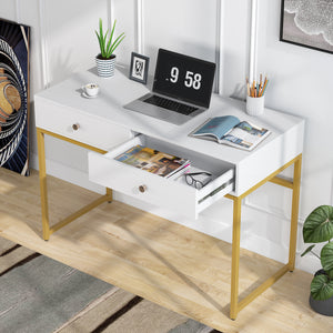 Tribesigns Computer Desk With 2 Drawers Multifunctional Study Writing Desk