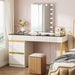 4-Drawer Makeup Vanity, Modern Dressing Table with Glass Desktop(Without Mirror) Tribesigns